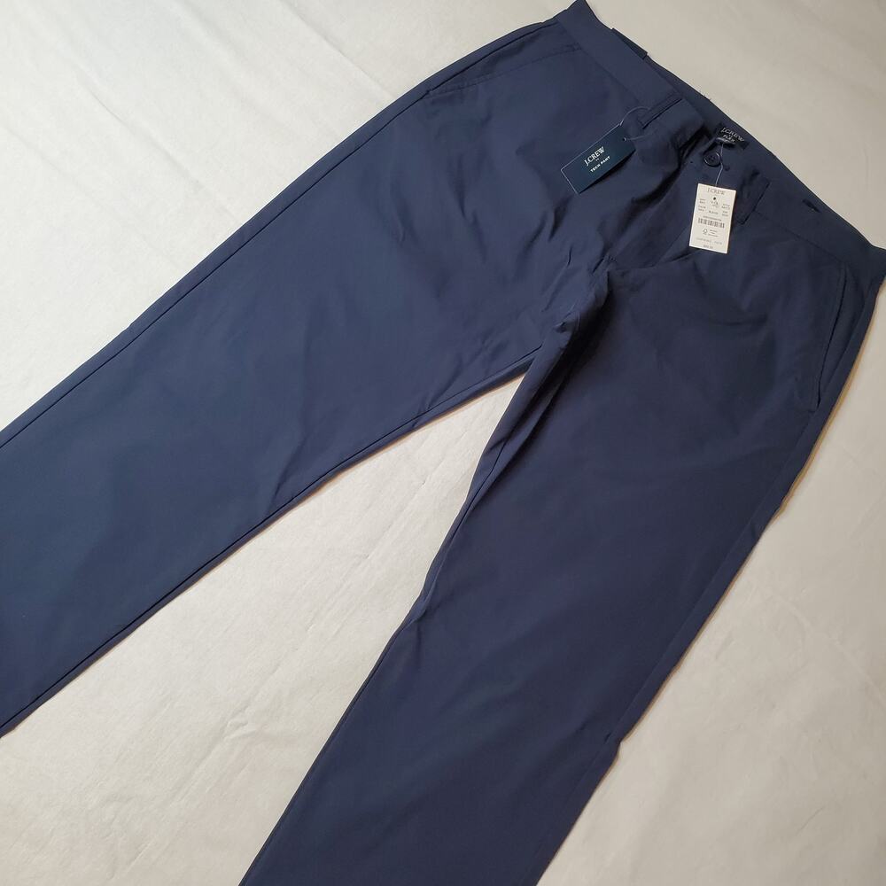 J. Crew Men's Size 32X34 NWT Slim-Fit Tech Pant Blue AA712